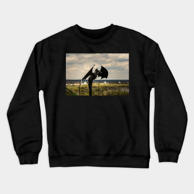 Black Dragon Landscape Crewneck Sweatshirt by NorseTech